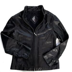 Tibor Leathers 90s Minimalist Black Moto Jacket | Softest Vintage Leather Staple